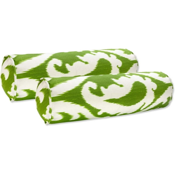 Outdoor Waterproof Decorative Bolster Pillows with Inserts for Patio Furniture, 20x6 Inch Fade Resistant Patio Garden Neck Roll Cushions for Couch Bed Sofa, Paisley Green