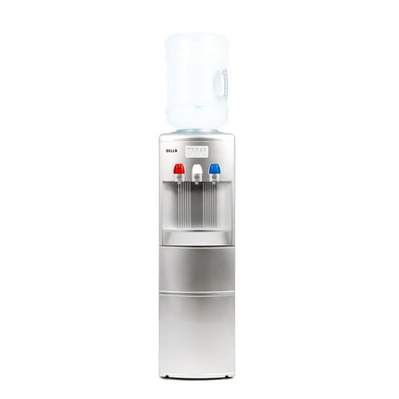 Safety Tip - Della Water Dispenser Hot Cold Child Safety Lock Top Loading with Built-In Ice Maker, Silver