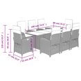 thumbnail image 4 of vidaXL 9 Piece Garden Dining Set with Cushions Grey Poly Rattan, 4 of 5