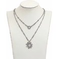 thumbnail image 3 of Double Chains Moon and Sun Layered Choker Necklace Sunflower Opal Pendant Necklace Gift for Women, 3 of 4