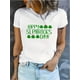 thumbnail image 2 of Women's St. Patrick's Day Clover T-Shirt - Casual Round Neck, Short Sleeve, Stretchy Polyester Blend, Machine Washable - Perfect for Spring & Summer Festivities, 2 of 5