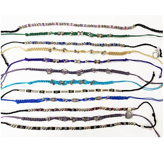 Metal Beads Friendship Bracelets Adjustable for Women & Men - 12 pcs Assorted