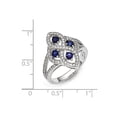 thumbnail image 5 of White Sterling Silver Ring Band with Stones Cubic Zirconia CZ Blue, 5 of 5