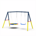thumbnail image 4 of Leumius Swing Set for Backyard, 440lbs Swing Set with Heavy-Duty A-Frame Metal Outdoor Swing Stand,1 Saucer Swing Seat & 1 Belt Swings Seat,Blue, 4 of 6