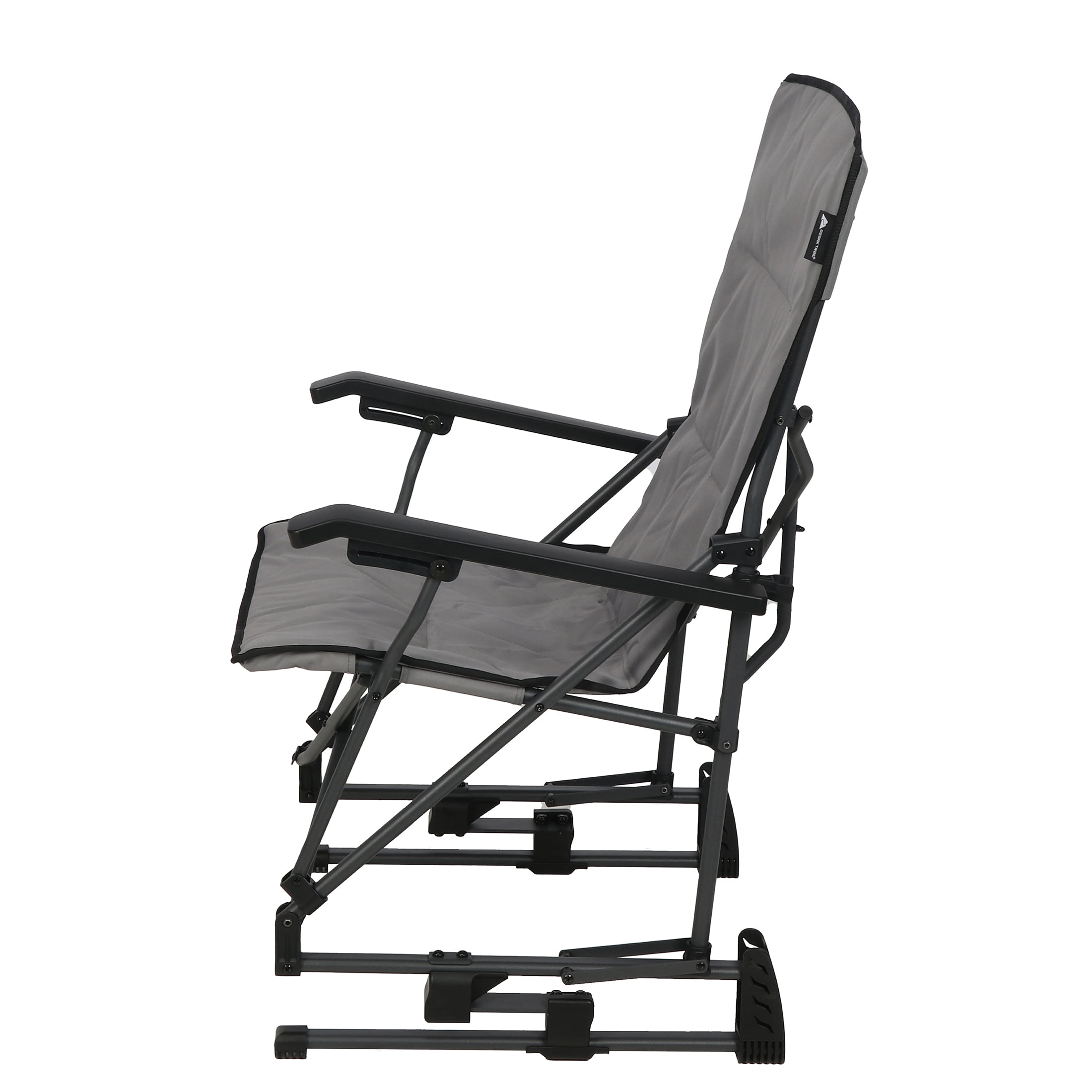 Ozark Trail Quad Bounce Chair, Rocking Motion, Grey, Polyester Fabric