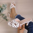 thumbnail image 5 of Bibifish Womens Heeled Sandals Retro Chic Polka Dot Print Crisscross Strap Open Toe Heeled Sandals Summer Evening Date Night Event Sandals, 5 of 9