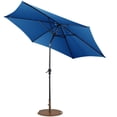 thumbnail image 1 of Gymax Parasol de Table de Patio 9 Pieds avec Base de Parasol Robuste Bleu, 1 of 10