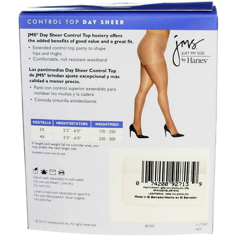 Just My Size Women Reinforced Toe Pantyhose Tights Walmart