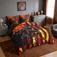 thumbnail image 2 of Erosebridal Fire Volleyball USA Flag Bedding Comforter Set, Sport Full Bedding Set for Girls and Boys, Black Reversible 7 Pieces, 2 of 6