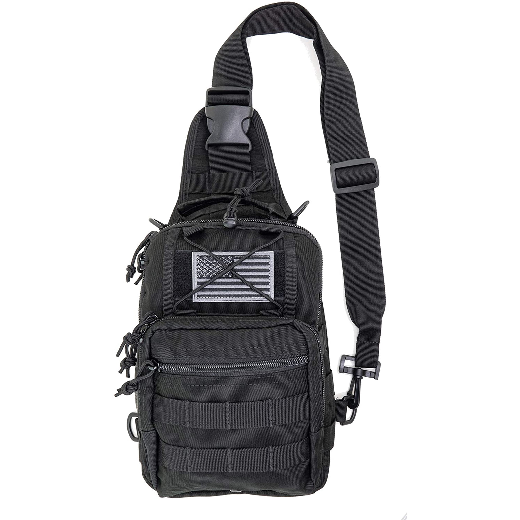 LINE2design First Aid Sling Backpack - EMS Emergency Medical Supply Bag - Black