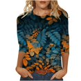 thumbnail image 2 of Xihbxyly Hauts pour Femmes Manches 3/4 T-shirt Imprimé de Mode pour Femmes Blouse à Manches 3/4 Col Rond Hauts Décontractés Articles en Liquidation, 2 of 5