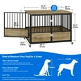 thumbnail image 2 of Dextrus 43.3" Wooden Dog Crate Furniture with Wheels,Double-Doors Dog Kennel Indoor,End Table & Dog Cage Table - Greige, 2 of 8