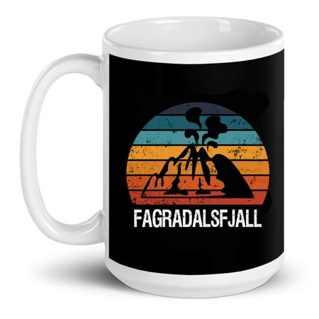 

Fagradalsfjall Mountain Volcano Erupted Iceland Gift Ceramic Mug 15oz (White;15oz)