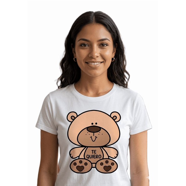 Playera Blanca Camiseta Osito Café Te Quiero