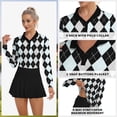 thumbnail image 3 of Womens Long Sleeve Golf Shirts UPF 50+ Polo Shirts V Neck Collared Workout Tops Quick Dry Moisture Wicking Athletic Tennis Shirt, 3 of 6