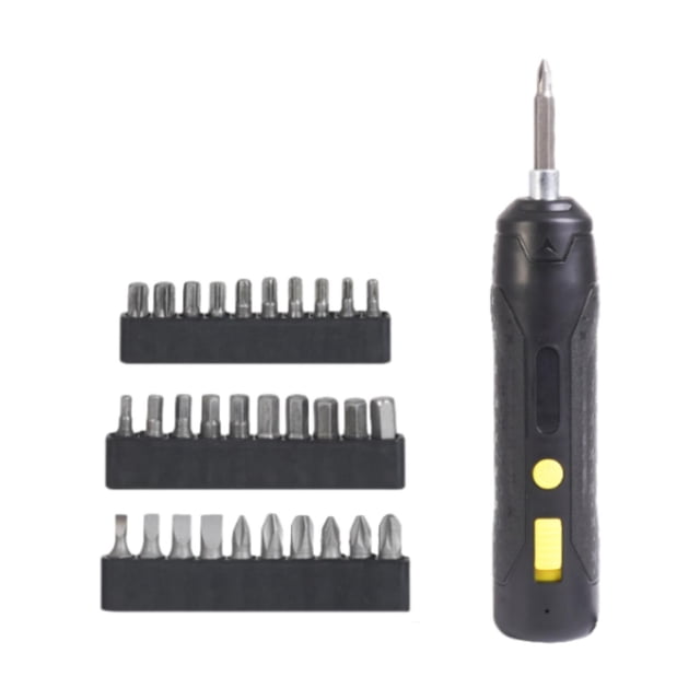 Mini destornillador eléctrico inalámbrico recargable 18x3cm multifuncional portátil Con 30 piezas