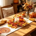 thumbnail image 4 of Faux Maple Leaf Pumpkin Candle Ring Wreath, Artificial Fall Table Centerpiece with Berries for Thanksgiving , Rustic Home Decor for Pillar Candles, Mantel, and Dining Table, 4 of 6