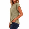 thumbnail image 2 of Women's Cap Sleeve T Shirts Casual Cotton Loose Fit Crew Neck Summer Tee Basic Tops for Women, 2 of 7