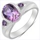 thumbnail image 1 of 1.76 Carat Genuine Amethyst and White Topaz .925 Sterling Silver Ring QJ Model, 1 of 2