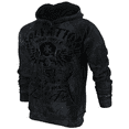 thumbnail image 5 of ARCHAIC AFFLICTION Men's Hoodie BLACK TIDE Wings Skull Biker, 5 of 13