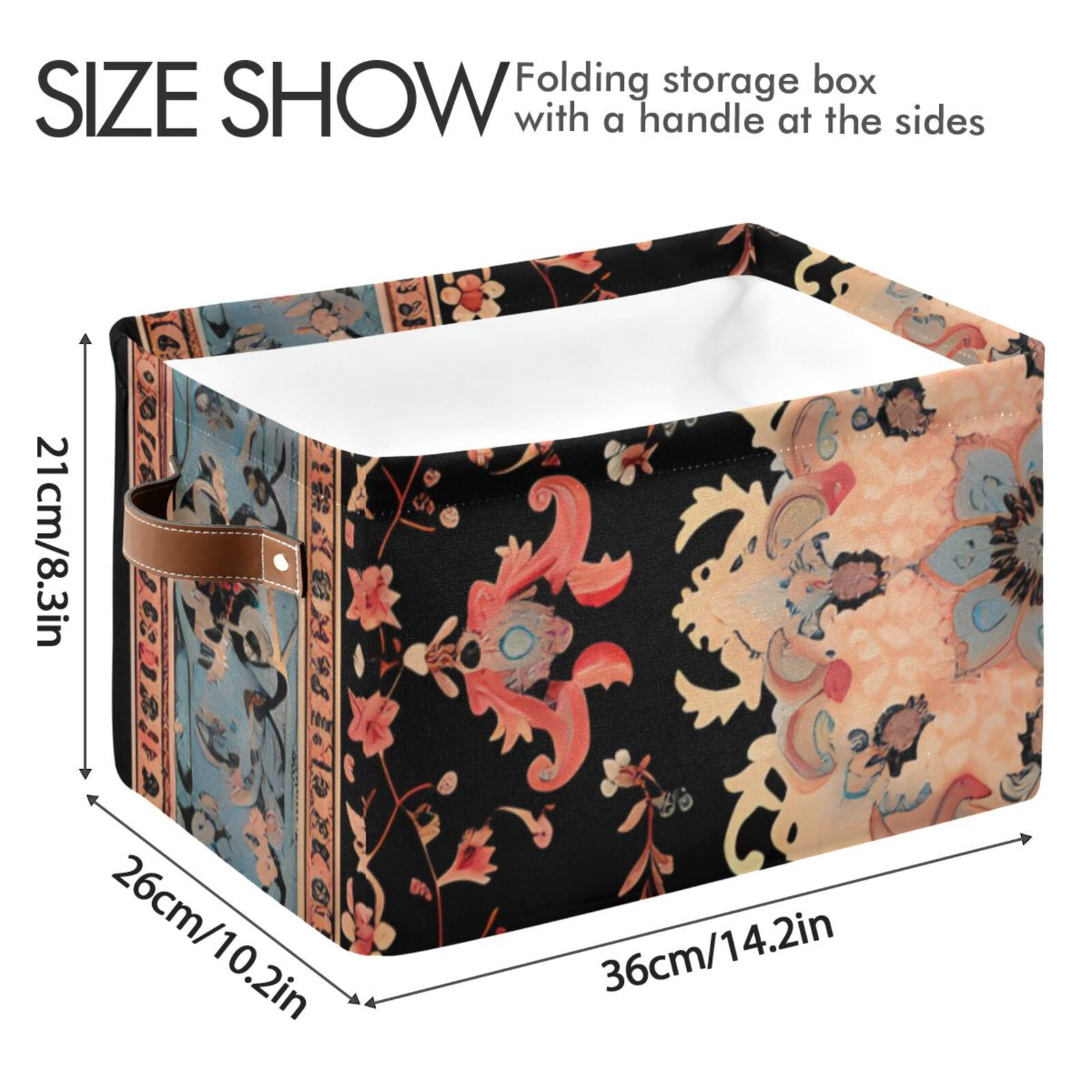 Vintage Boho Pattern Storage Bins Baskets With Handles Storage Box Clothes Organizer Organization Toys