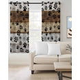 thumbnail image 2 of Cute Dog Claws Blackout Curtains, Light Blocking Print Window Curtains, Farmhouse Brown Grey Wooden Puppy Pawprints Thermal Insulated Window Drapes for Living Room 2 Panels, 104"W x 63"L, 2 of 9