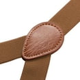 thumbnail image 3 of Buyless Fashion Leather End 2 Pack Suspenders for Men - 48" Elastic Adjustable Straps 1" - Y Shape - 5138-2-Camel, 3 of 7