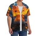 thumbnail image 2 of Honeii Glowing Mushroom In Forest for Men's Short-Sleeved Button-Up Collared Shirt Featuring A Pocket, Perfect for Beach Vacations, And Travel Adventures.-Small, 2 of 5
