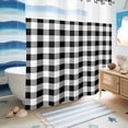 thumbnail image 5 of No Hook Shower Curtain, Black and White Plaid Shower Curtains for Bathroom with See Through Top Window, Farmhouse Checkered Buffalo Waterproof & Washable Bath Curtain Long 72"x78", 5 of 9