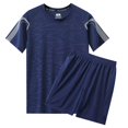 thumbnail image 2 of Mens Pajama Sets Summer Outdoor Sports Quick Drying Short Sleeved Shorts Running Casual Two Piece Pajamas Sleepwear, 2 of 4