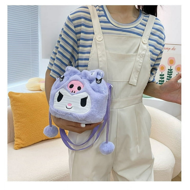 Kawaii Fur Pompoms Bags Fluffy Rabbit Plush Backpack Hare Backpack Cartoon  Bunny Plush Bags Fashionable Women Animal Backpacks