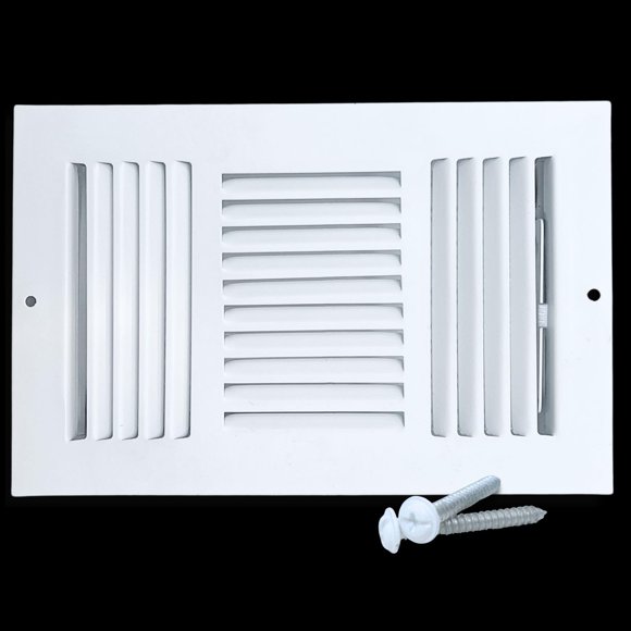 Cubierta de ventilación Sierra Grates, 14 x 6 cm, apertura de conducto, acero blanco