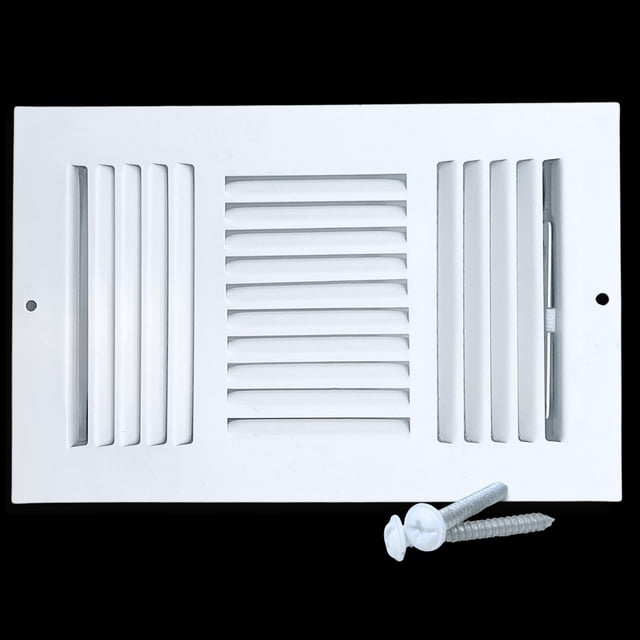 Cubierta de ventilación Sierra Grates, 14 x 6 cm, apertura de conducto, acero blanco