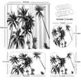 thumbnail image 2 of Lalilo 4 Pcs White Shower Curtain Sets with Rugs for Bathroom Decor,Black and Tropical Coconut Palm Bathroom Curtain Set with Mats, 2 of 6