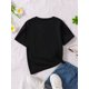 thumbnail image 2 of I Love Papa With Heart Graphic Print, Girls' Casual Crew Neck Short Sleeve T-shirt, Comfy Top Clothes For Spring And Summer For Outdoor Activities, 2 of 7