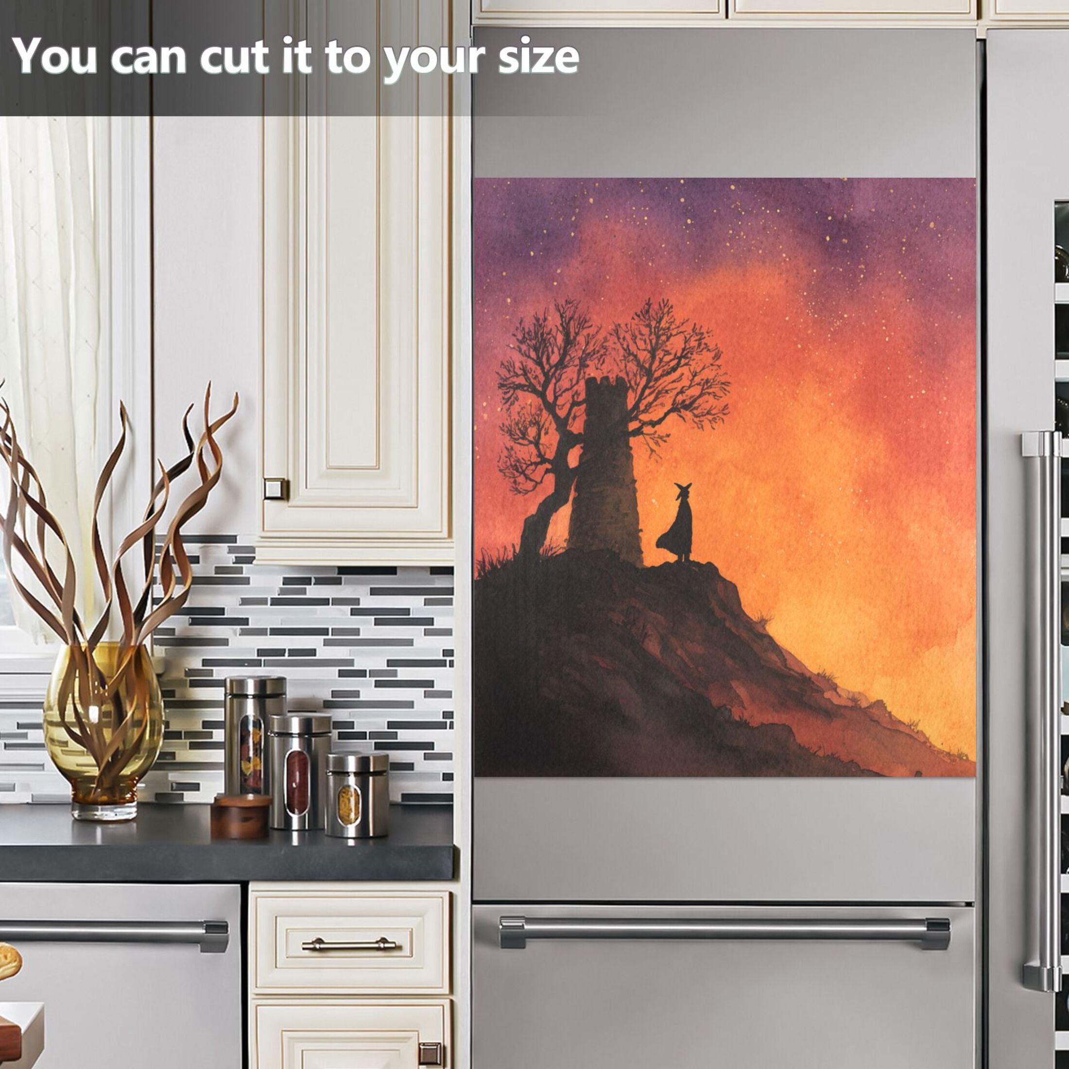 Dishwasher Magnetic Sticker 23x26 Inch Refrigerator Magnetic Sticker Washing Machine Magnetic Sticker Kitchen Panel Magnetic Sticker Home Decor Halloween Night