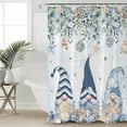 thumbnail image 2 of Small Stall Shower Curtain 48x72 Inch Narrow Half Size Blue Coastal Gnomes Bath Curtains Bathroom Decor Ocean Eucalyptus Coral Starfish Waterproof Fabric Shower Curtain Set with Hooks 48 Inch, 2 of 6