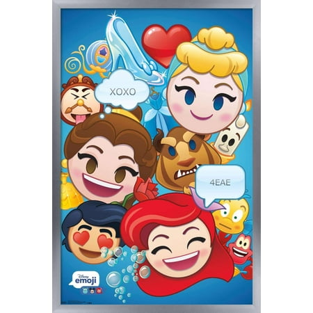 Disney Emoji - Disney Princess Wall Poster, 14.725" x 22.375", Framed