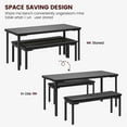 thumbnail image 3 of BeesClover Dining Table Set for 4 with Upholstered Benches, Compact 3-Piece Kitchen and Dining Room Set, Rectangle Modern Table and Chairs for Small Spaces and Apartments, 3 of 8