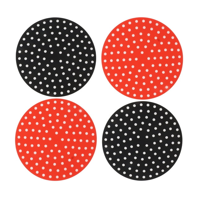 4 Pcs Tapis Réutilisables en Silicone pour Friteuse à Air Chaud, Doublures de Cuiseur Vapeur Anti-Huile de Remplacement Accessoires pour Friteuse à Air pour la Cuisson en Cuisine