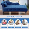 thumbnail image 3 of SYNGAR 61" Chaise Lounge Indoor, Living Room Chaise Chairs with Nailhead Trimmed and Wood Legs, Comfort Sleeper with Buttons Tufted Upholstered Seat and Pillow for Home Bedroom Apartment, Blue, 3 of 13