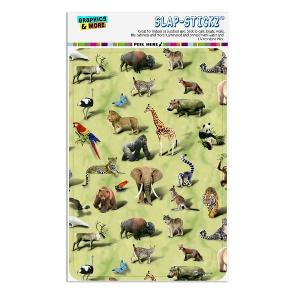 Land Animals Gorilla Lion Fox Giraffe Pattern Home Business Office Sign