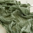 thumbnail image 2 of Sage Green Cheesecloth Table Runner - 13.3Ft Boho Gauze Cheese Cloth Table Runner 35x160 Inch Long Romantic Sheer Table Runner for Wedding Bridal Baby Shower Birthday Party Table Decoration, 2 of 7