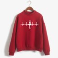thumbnail image 2 of Sudadera con estampado de bailarina y latidos del corazón para mujer, jersey de punto con cuello redondo coreano, ropa de mujer de color caramelo para otoño e invierno, 2 of 5