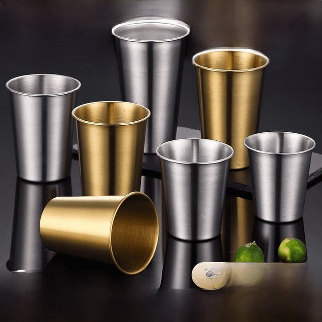 Vaso de cerveza de acero portátil para exteriores, de una sola capa, para bebidas frías, para acampar