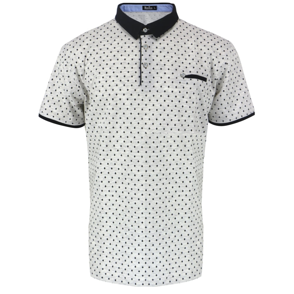 Men's Diamond Printed Slim Fit Sports Casual Golf Polo T-Shirts ...