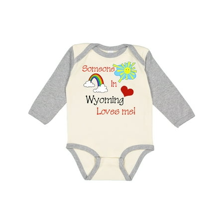 

Inktastic Someone in Wyoming Loves Me Gift Baby Boy or Baby Girl Long Sleeve Bodysuit
