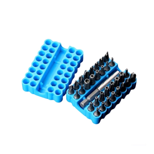 Scienceny Destornillador eléctrico de 33 Uds., accesorios para destornilladores de flor de ciruelo, Kit de herramientas de mano, soporte Herramientas eléctricas Caja azul