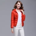 thumbnail image 2 of Ikevan Women Light Outerwear Solid Hooded Zippers Pocket Coat Down Jackets, 2 of 6