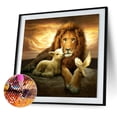 thumbnail image 2 of Pintura de diamante Taladro León y Cordero Decoración de pared redonda completa 50x50cm (NH2197) FLhrweasw Nuevo, 2 of 9